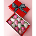 12pcs 4 Shades of Pink Chocolate Strawberries Gift Box